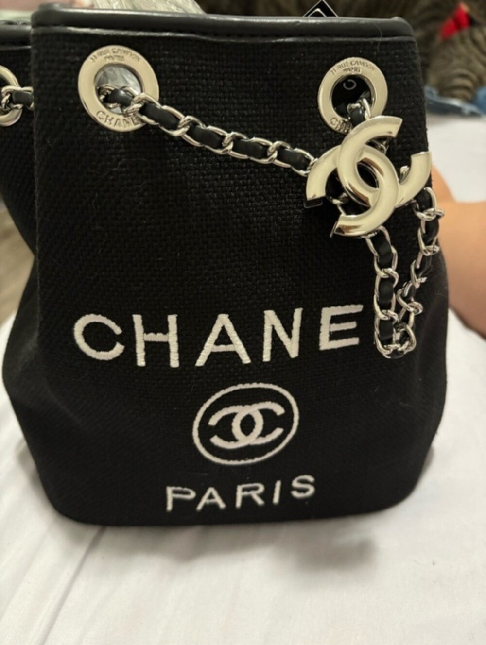 Canvas Crossbody Bucket Bag